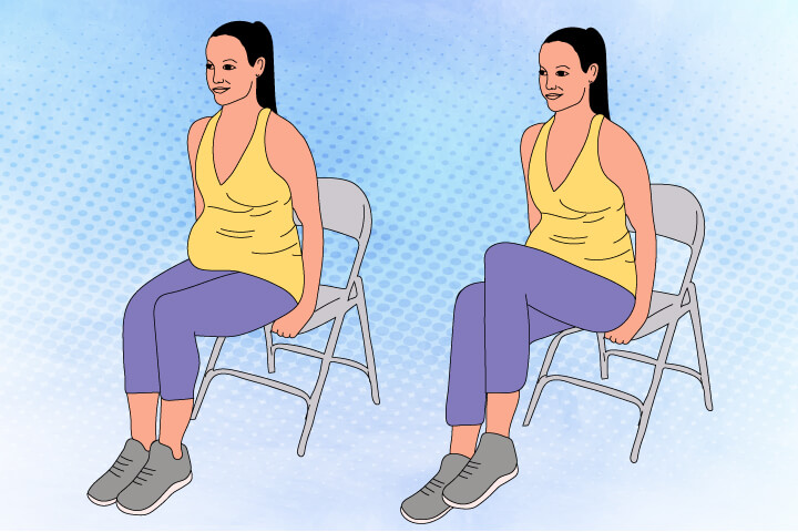 Sitting Knee Lift in Pregnancy Core Exercise