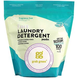 Grab Green Natural 3 in 1 Laundry Detergent Pods, Free & Clear/Unscented, 24 Loads, Fragrance Free