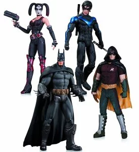 Arkham City Harley Quinn, Batman, Nightwing, & Robin Action