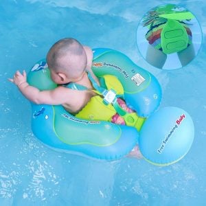 Inflatable Baby Swimming Float with Safe Bottom Support