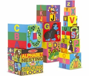 Melissa & Doug Deluxe 10-Piece Alphabet Nesting and Stacking Blocks