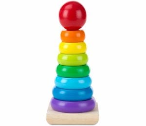 Melissa & Doug Rainbow Stacker Wooden Ring Educational Toy