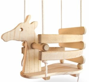 Ecotribe Wooden Giraffe Swing Set for Toddlers