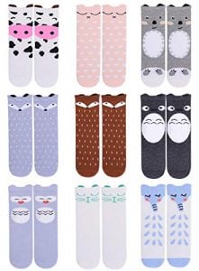 GelWhu Pack of 6 Knee High Cotton Socks