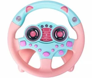 Luerme Steering Wheel Toy Electric Musical Simulated Driving Steering Wheel