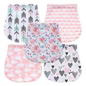 Mii Young Pack of 5 Baby Burp Cloths for Girls