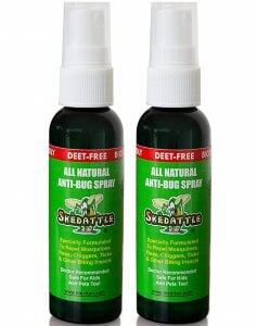 Skedattle Natural Bug Spray Non Toxic Chemical Free Insect Repellent with Lemongrass and Essential Oils