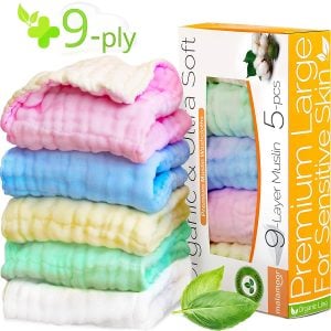 THE MALAMOOR Deluxe 9-Ply Muslin Baby Washcloth