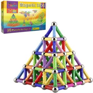 Veatree 206 Pcs Magnetic Building Sticks Blocks Toys