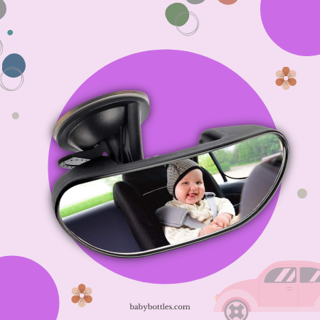 Baby Mirror for Car, GES Rear View Mirror 360 Degree Adjustable Strengthen Suction Cup Mirror for Car