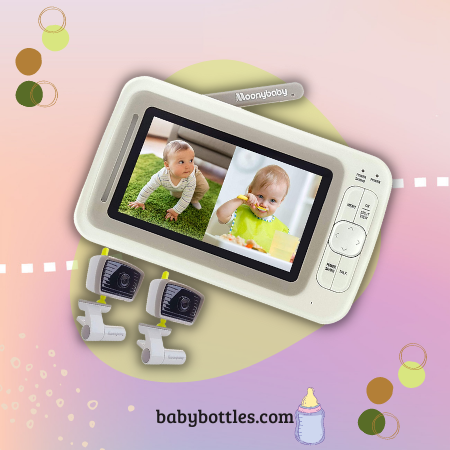 MoonyBaby 55810-2T Split Screen Video Baby Monitor 2 Cameras