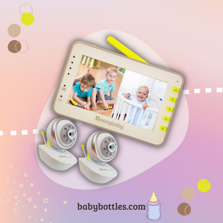 MoonyBaby Baby Monitor with 2 Cameras Split Screen